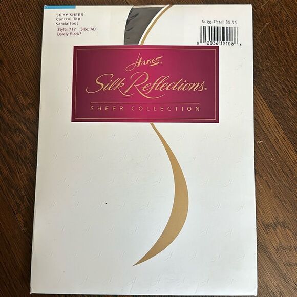 Vintage 1996 Hanes Silk Reflections control top sandalfoot pantyhose - Picture 1 of 5